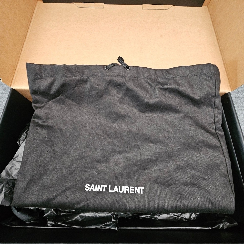 Saint Laurent Paris YSL Mens Espadrilles Logo Embroidered Canvas Black Nero  9.5 - Picture 8 of 9